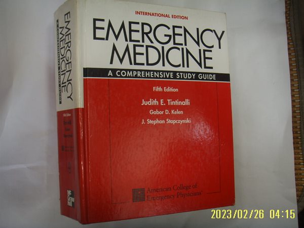 Tintinalli. Kelen 외 / Mc Graw Hill 외국판 / EMERGENCY MEDICINE A Comprehensive Study Guide 5th -사진.꼭상세란참조