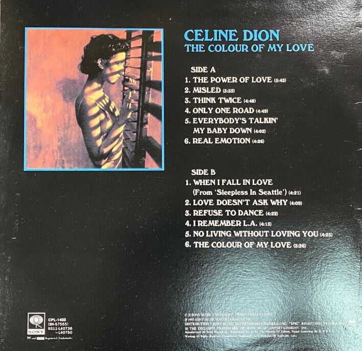 [LP] 셀린 디온 - Celine Dion - The Colour Of My Love LP [소니-라이센스반