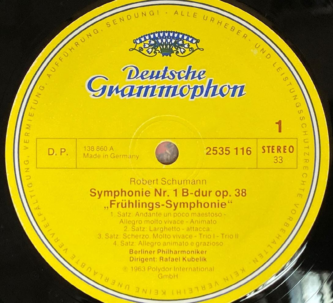 [LP] 라파엘 쿠벨릭 - Rafael Kubelik - Schumann Symphonie No.1,4  LP [독일반] 