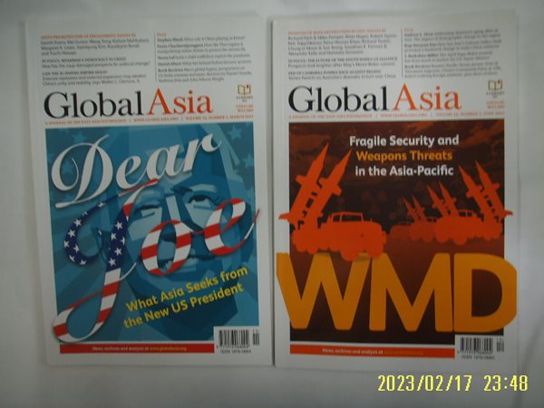 Global Asia 2021.3 / 2021.6 - Dear Joe. WMD -외국판 2권. 부록모름 없음. 사진.꼭 상세란참조