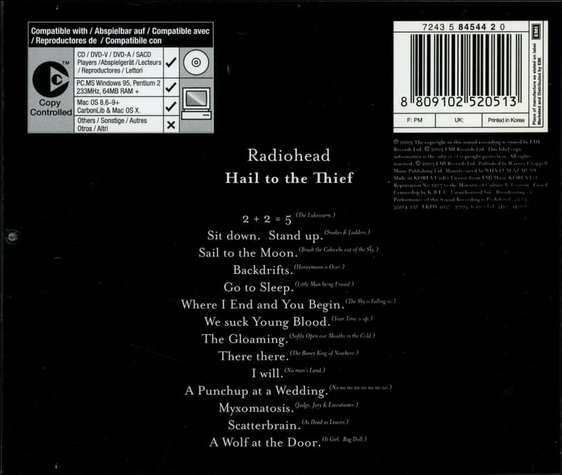 라디오헤드 (Radiohead) - Hail To The Thief