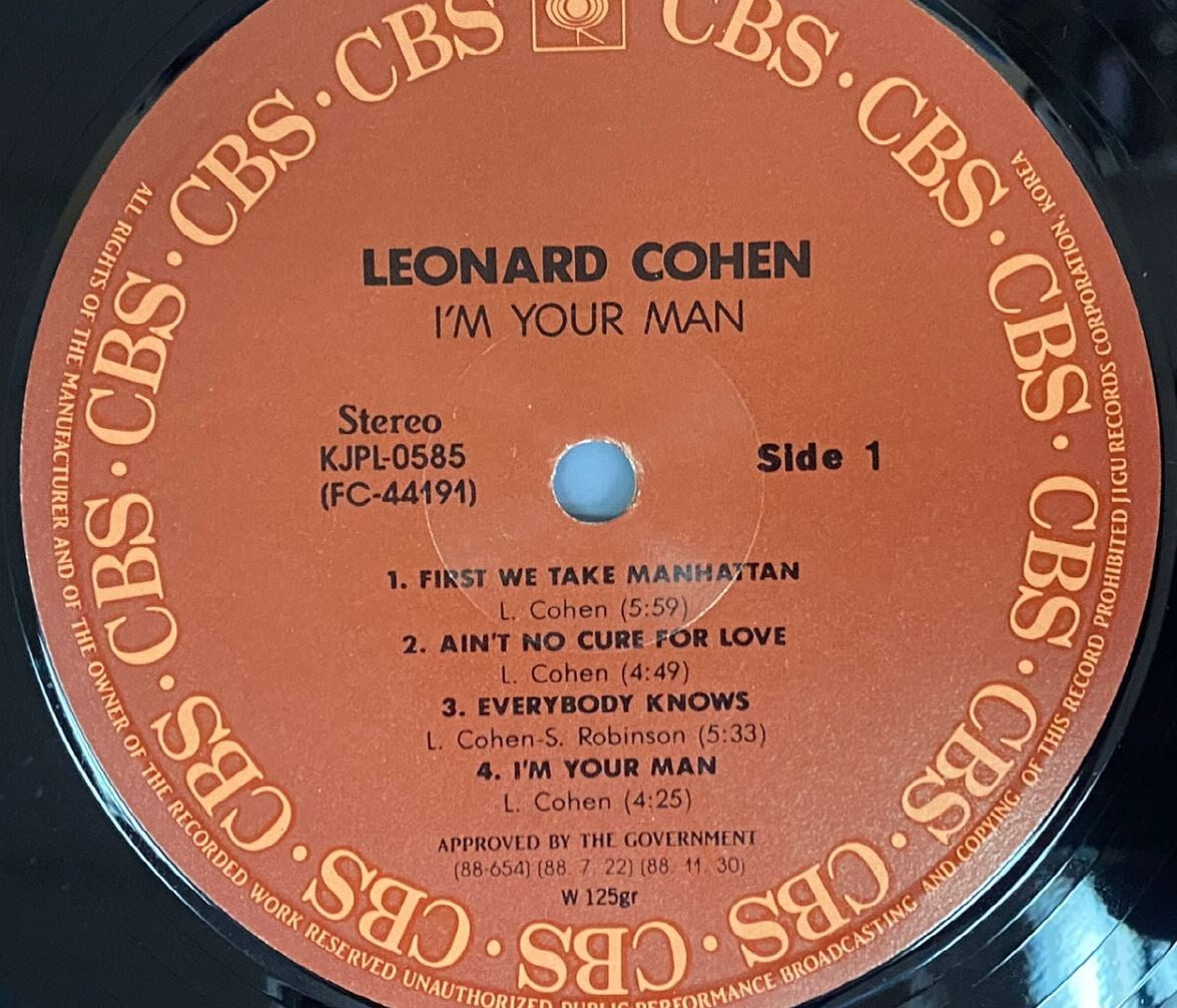 [LP] 레너드 코헨 - Leonard Cohen - I'm Your Man LP [지구-라이센스반]