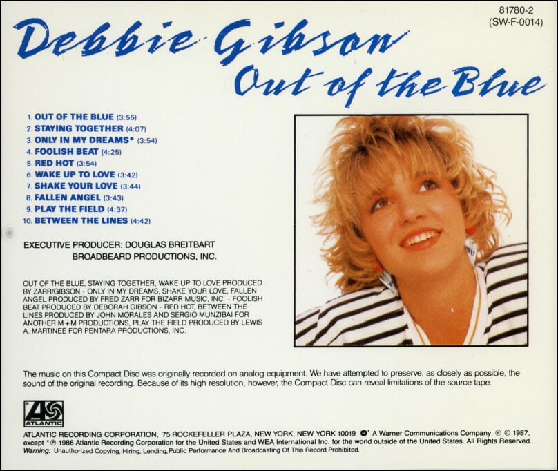 데비 깁슨 (Debbie Gibson) - Out Of The Blue