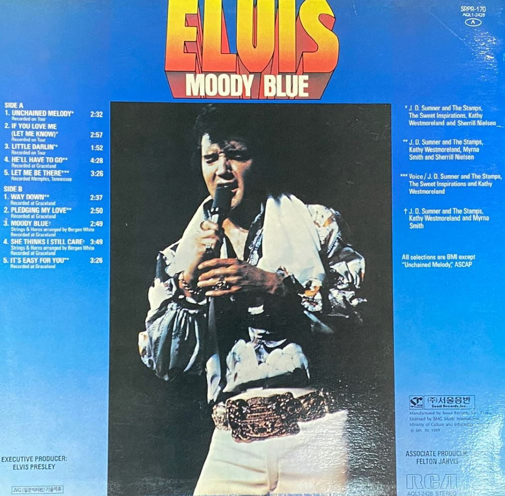 [LP] 엘비스 프레슬리 - Elvis Presley - Moody Blue LP [서울-라이센스반]