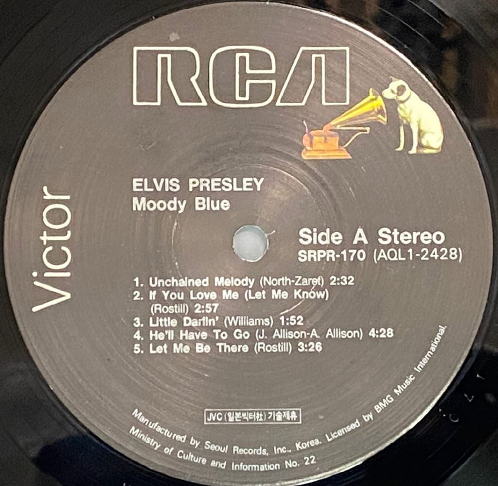 [LP] 엘비스 프레슬리 - Elvis Presley - Moody Blue LP [서울-라이센스반]