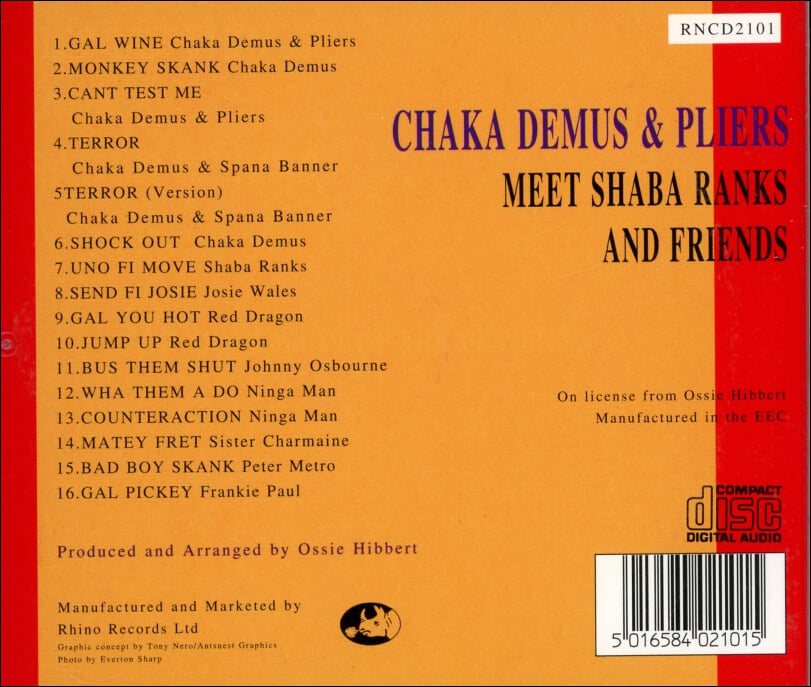 샤카 데무스 앤 플라이어 (Chaka Demus & Pliers) - Meet Shaba Ranks and friends(EU발매)