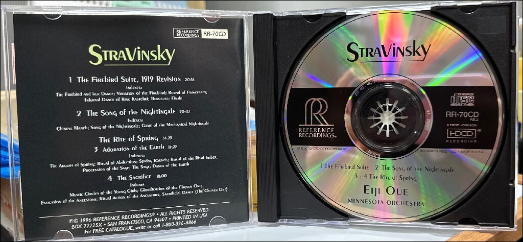 스트라빈스키 (Igor Stravinsky): NIghtingale ,The Firebird Suite ,The Rite of Spring - 오우에 (Eiji Oue)(US발매)(HDCD)