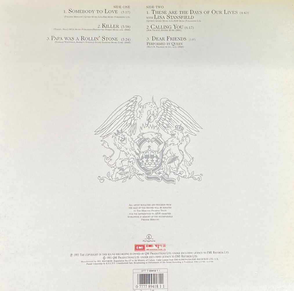 [LP] 조지 마이클,퀀,리사 스탠스필드 - George Michael,Queen,Lisa Stansfield - Five Live LP [EMI계몽사-라이센스반]