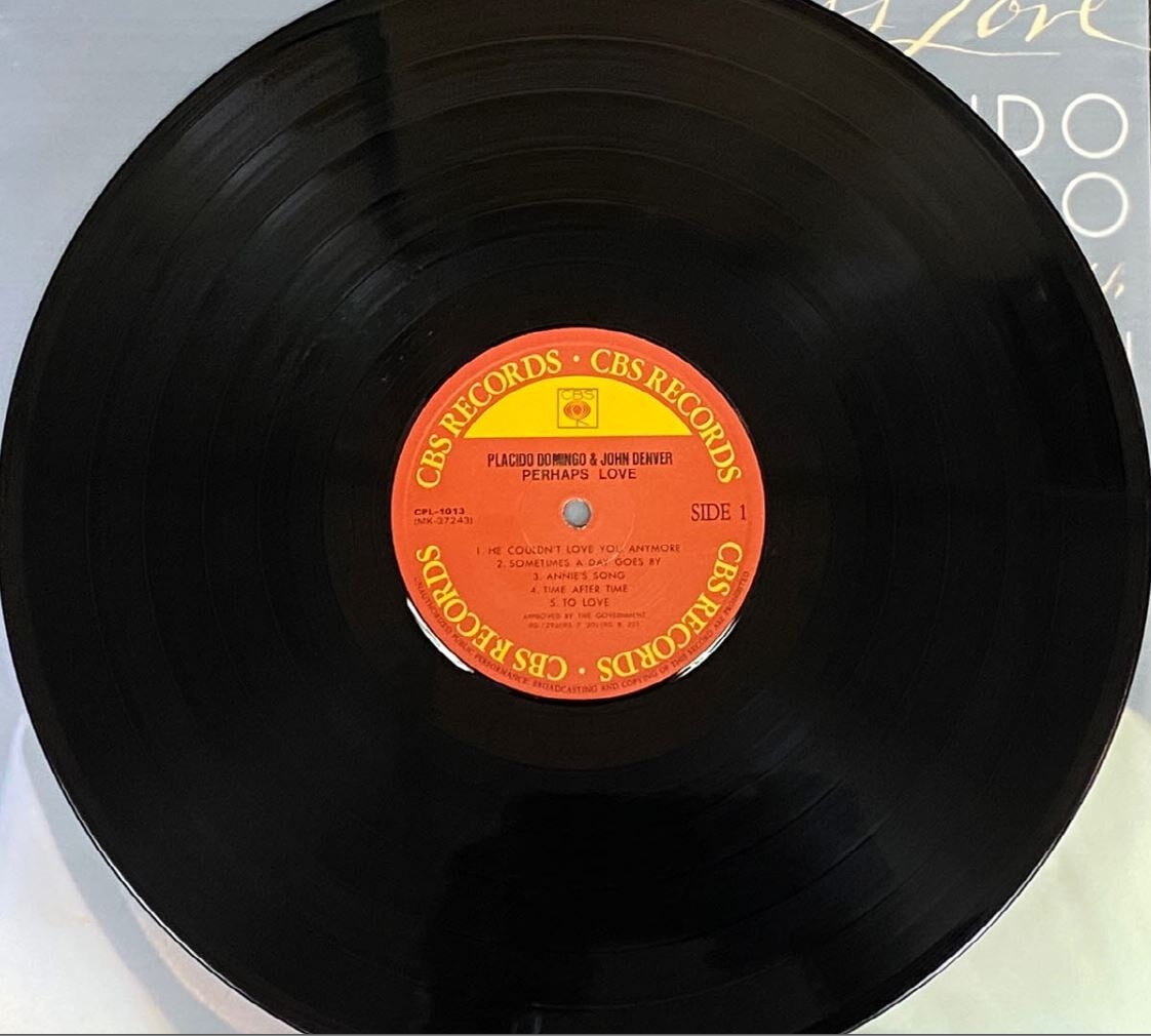 [LP] 플라시도 도밍고,존 덴버 - Placido Domingo,John Denver - Perhaps Love LP [CBS-라이센스반]