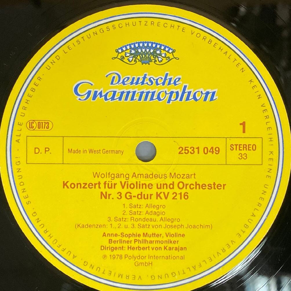 [LP] 소피 무터,카라얀 - Sophie Mutter,Karajan - Mozart Violin Concertos No.3 & 5 LP [독일반]