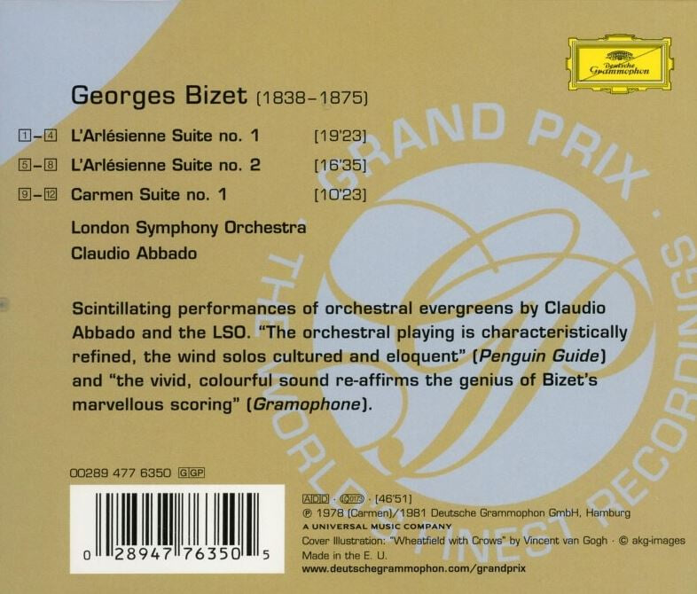 클라우디오 아바도 - Claudio Abbado - Bizet L‘Arlesienne - Suiten 1 & 2 [E.U발매] 