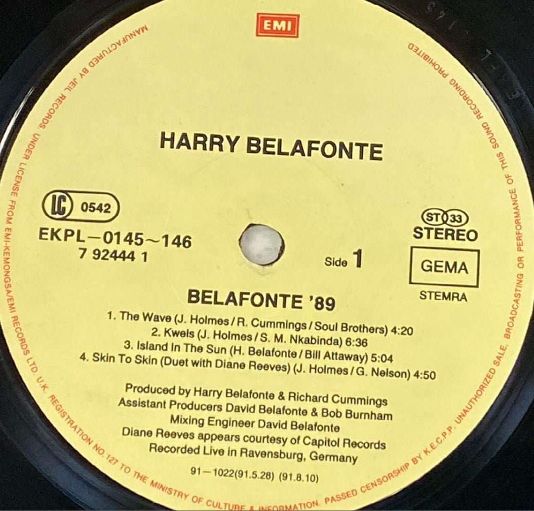 [LP] 해리 벨라폰테 - Harry Belafonte - Belafonte '89 2Lps [EMI계몽사-라이센스반]