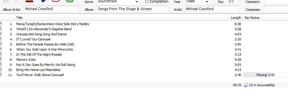 마이클 크로포드 - Michael Crawford - Songs From The Stage And Screen [U.K발매]