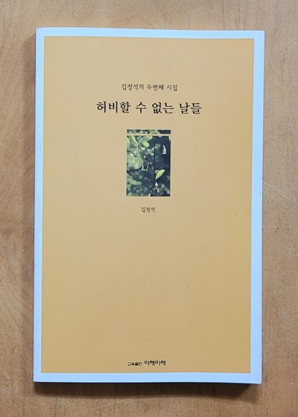[김정석 시] 허비할 수 없는 날들ㅡ> 상품설명 필독!