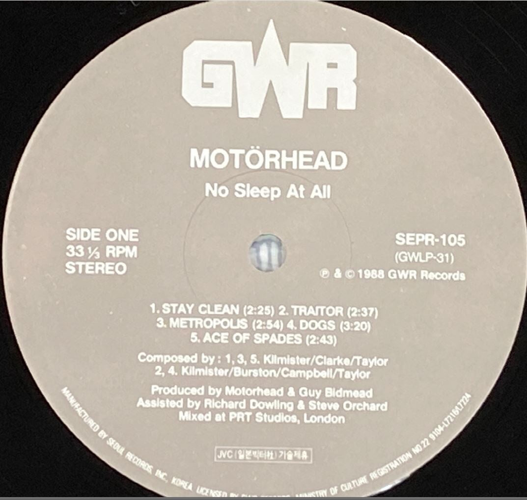 [LP] 모터헤드 - Motorhead - No Sleep At All LP [서울-라이센스반]