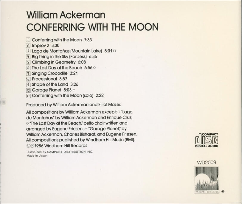 윌리엄 애커맨 (William Ackerman) - Conferring With The Moon(일본발매)