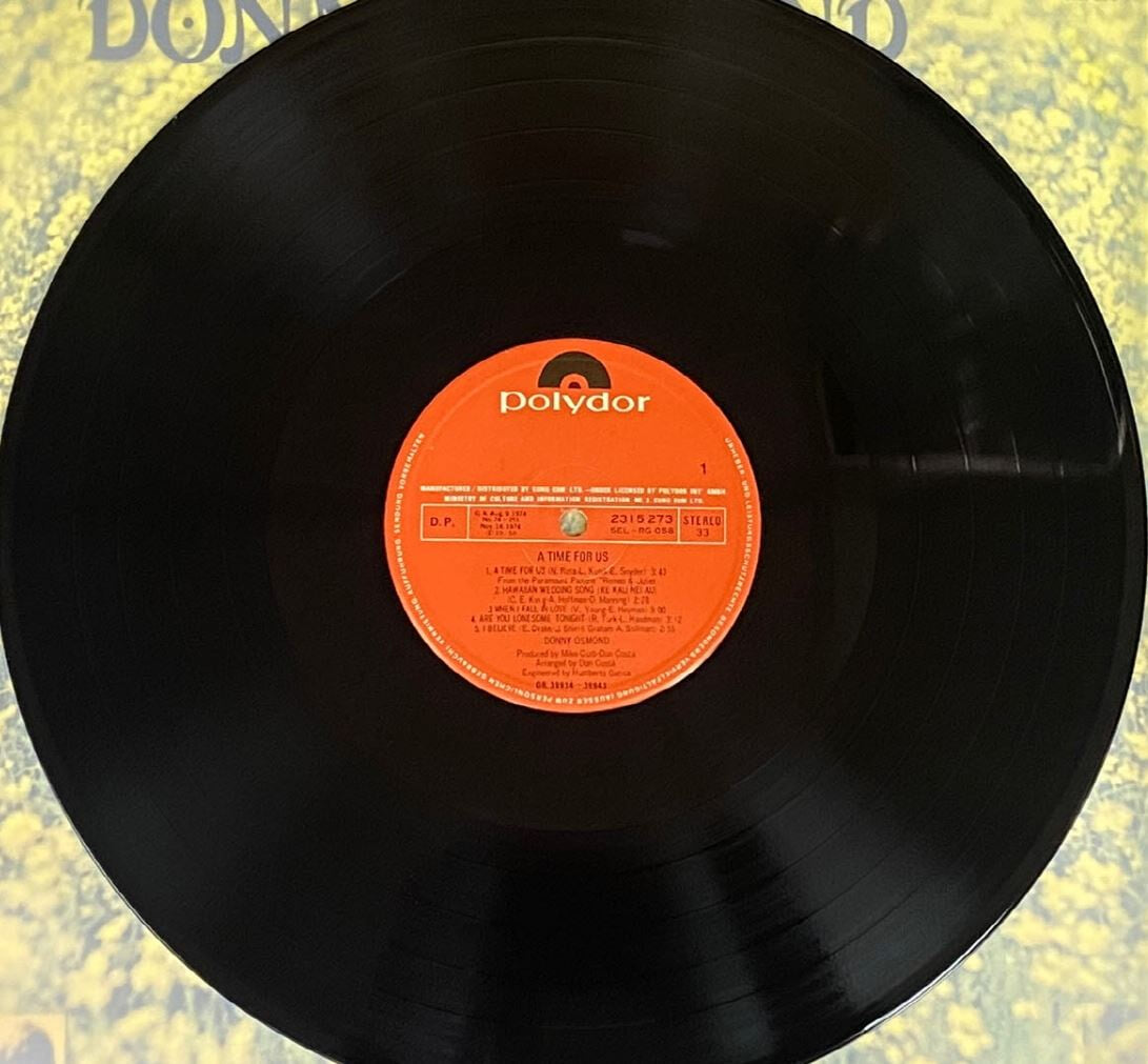 [LP] 도니 오즈몬드 - Donny Osmond - A Time For Us LP [성음-라이센스반]