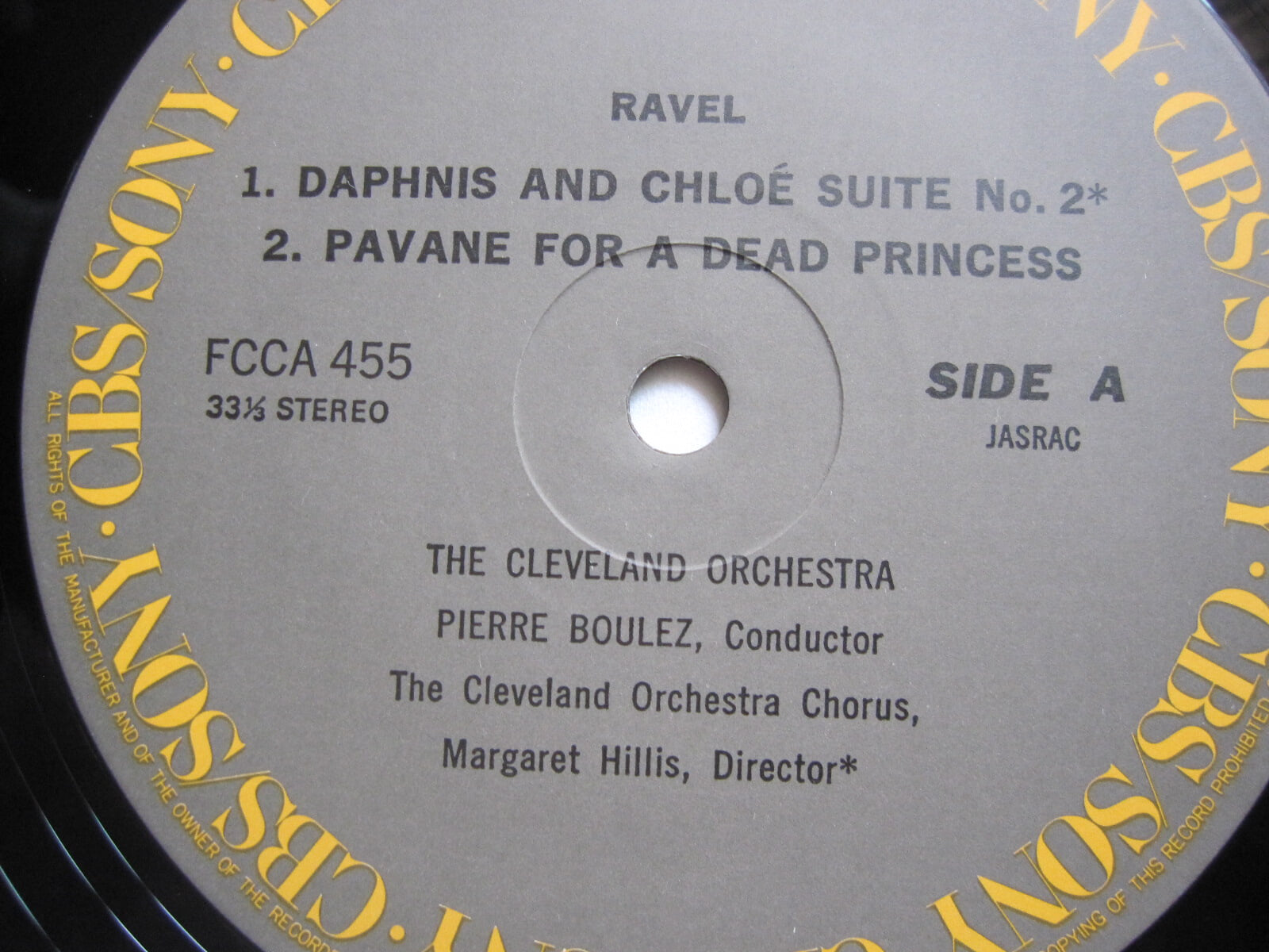 LP(수입) 라벨: Boulez Conducts Ravel - 피에르 불레즈 / 클리블랜드 관현악단