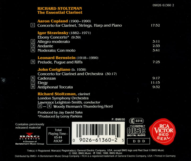 스톨츠만 (Richard Stoltzman) - The Essential Clarinet(독일발매)