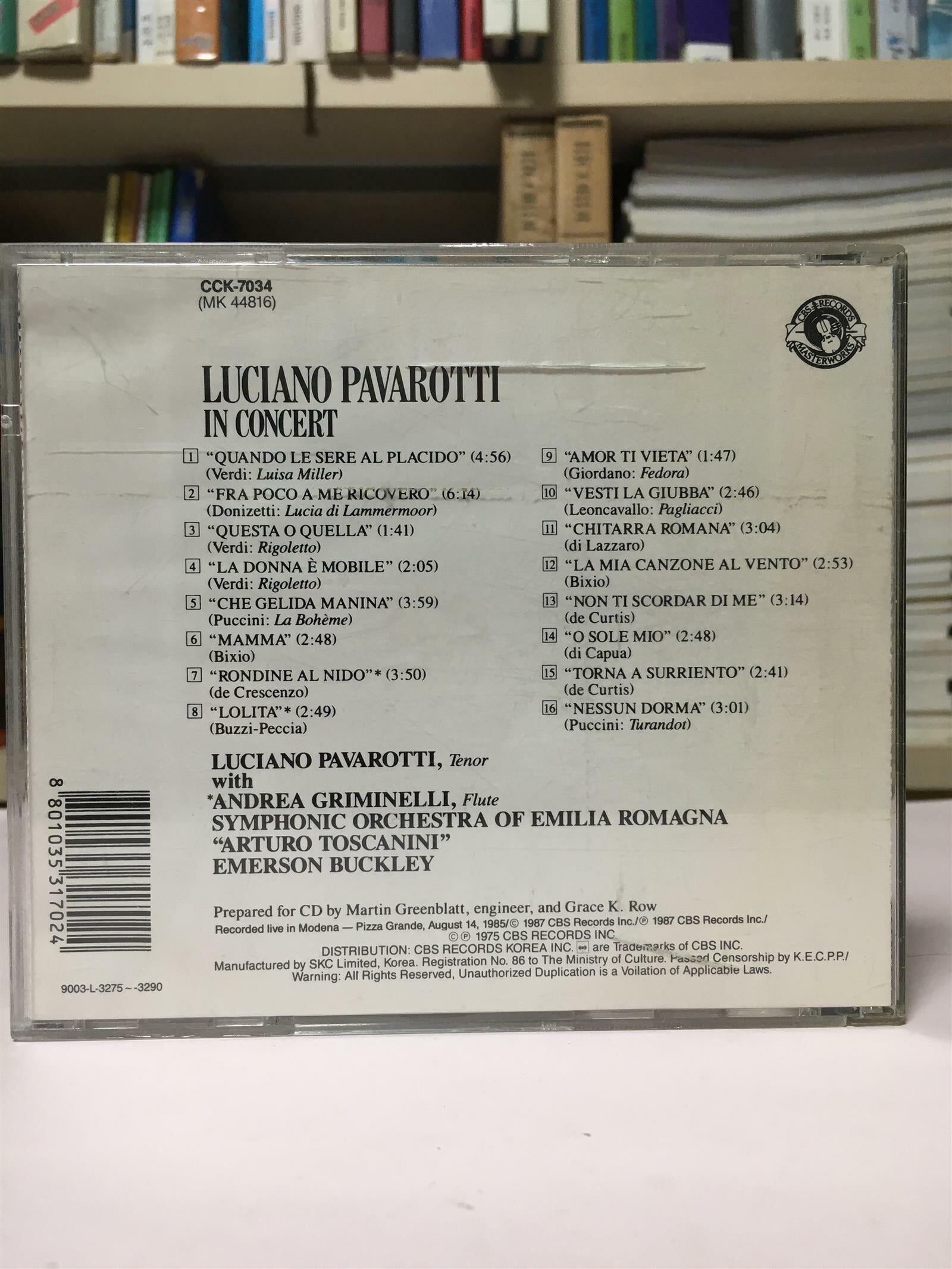 (CD)파바로티 (Luciano Pavarotti)In Concert / 상태 : 상 (설명과 사진 참고)