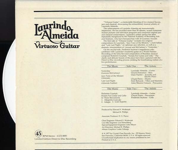 [수입] Laurinda Almeida - Virtuoso Guitar (LP)(45 RPM)