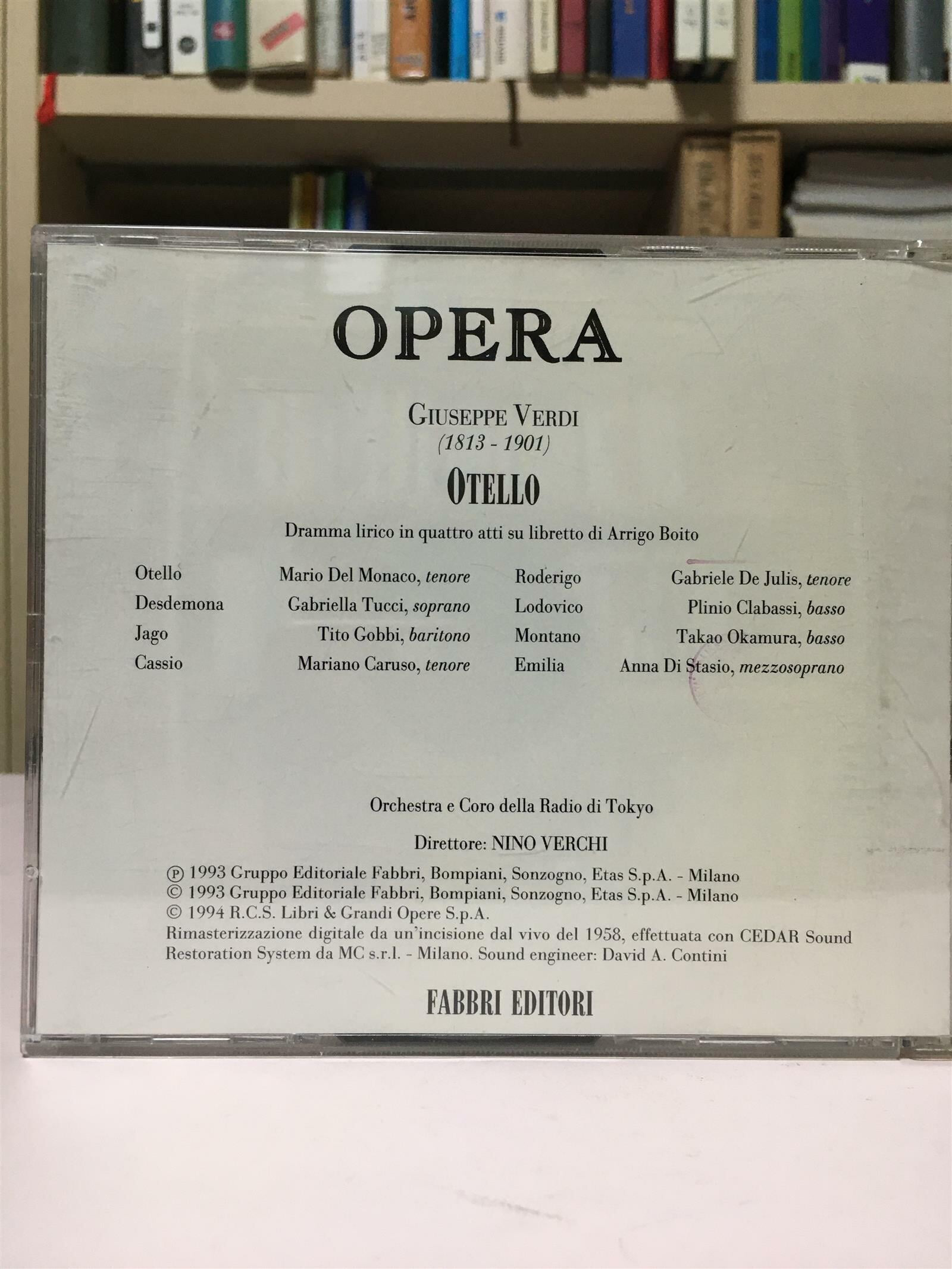 (수입)Giuseppe Verdi / Monaco, Tucci, Gobbi, Caruso, Julis ?? OTELLO / 2CD / Fabbri Editori / 상태:최상