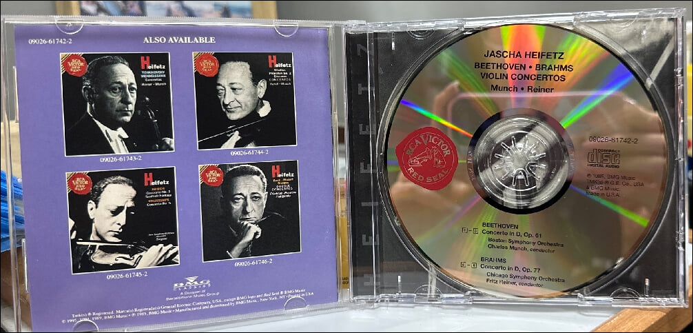 Beethoven , Brahms : Concertos - 하이페츠 (Jascha Heifetz)(US발매)