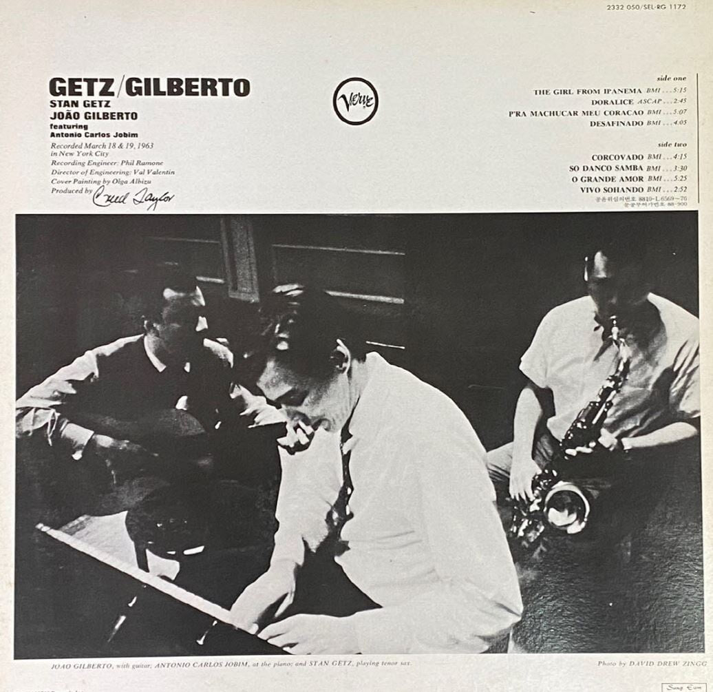 [LP] 스탄 게츠,주앙 질베르토 - Stan Getz,Joao Gilberto - Getz,Gilberto LP [성음-라이센스반]