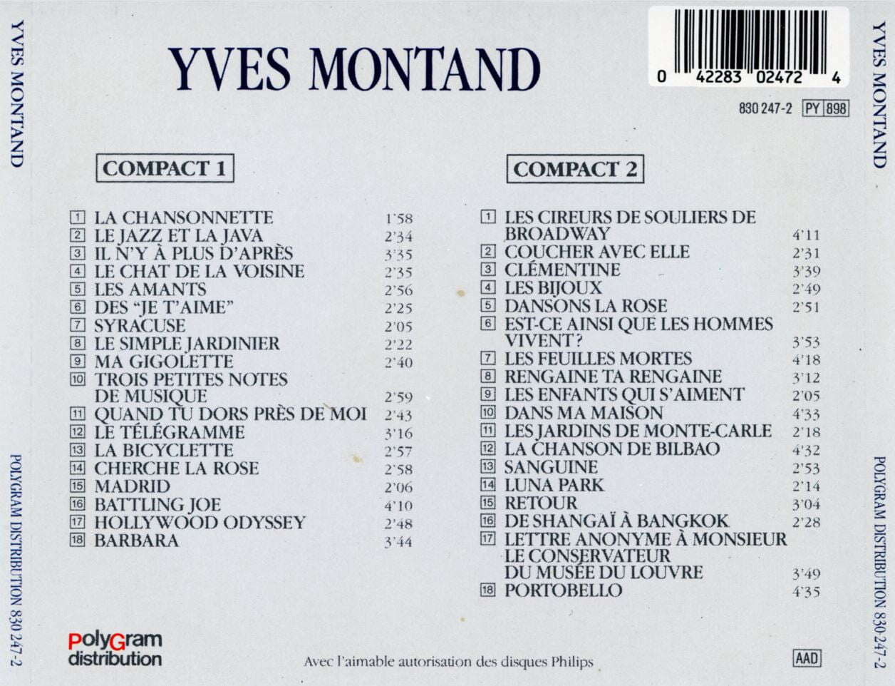 이브 몽땅 - Yves Montand - Yves Montand 2Cds [프랑스발매]
