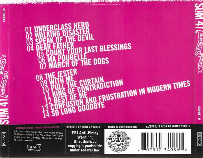 [수입] Sum 41 - Underclass Hero (CD)