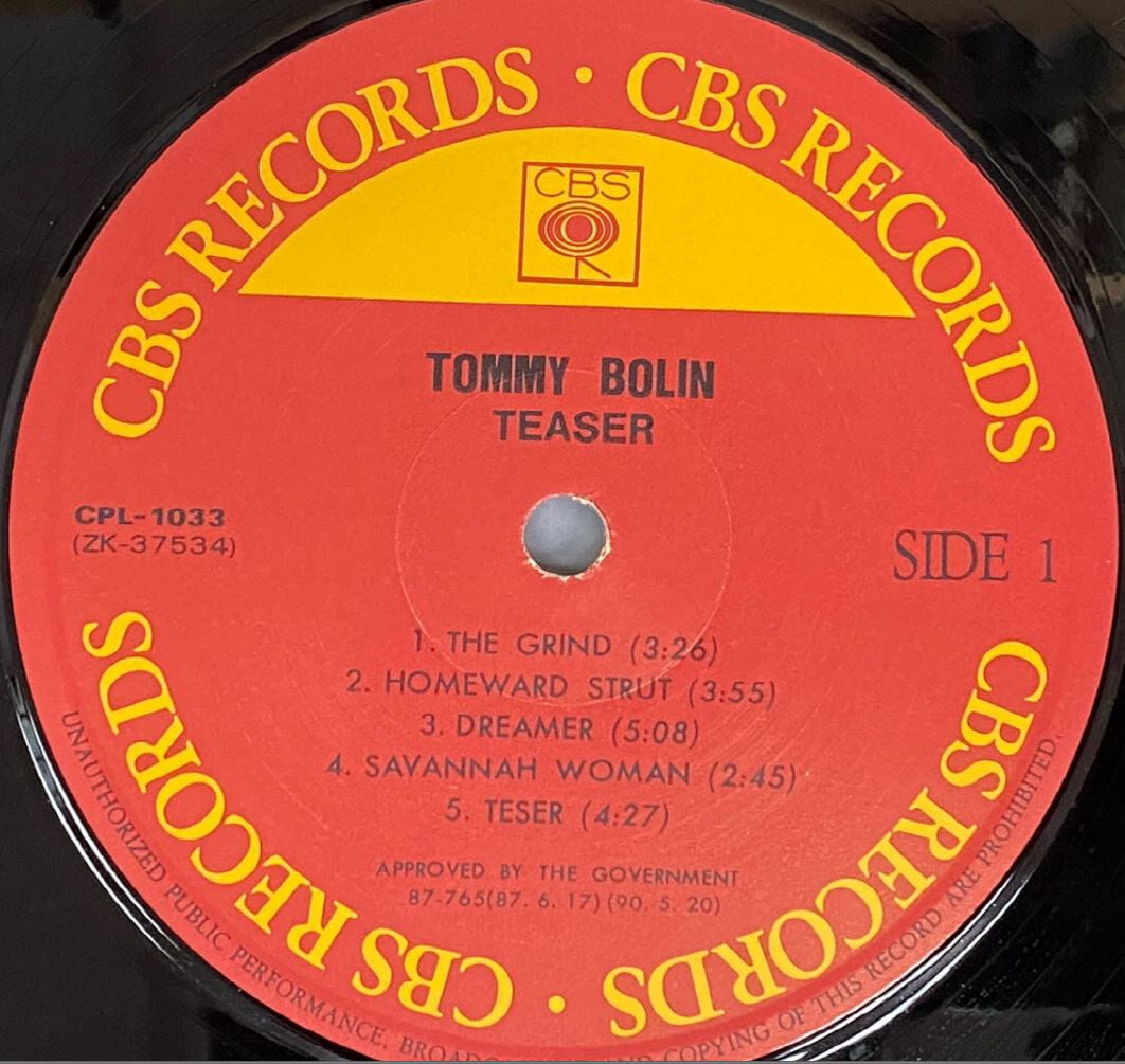 [LP] 토미 볼린 - Tommy Bolin - Teaser LP [CBS Korea-라이센스반]