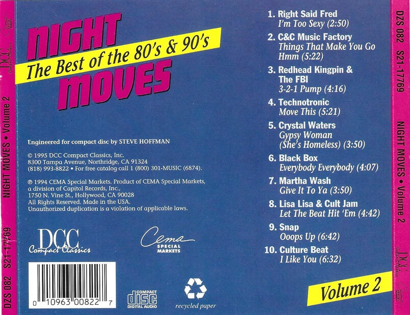 [수입] Various Artists - Night Moves : The Best Of The 80's & 90's Volume 2