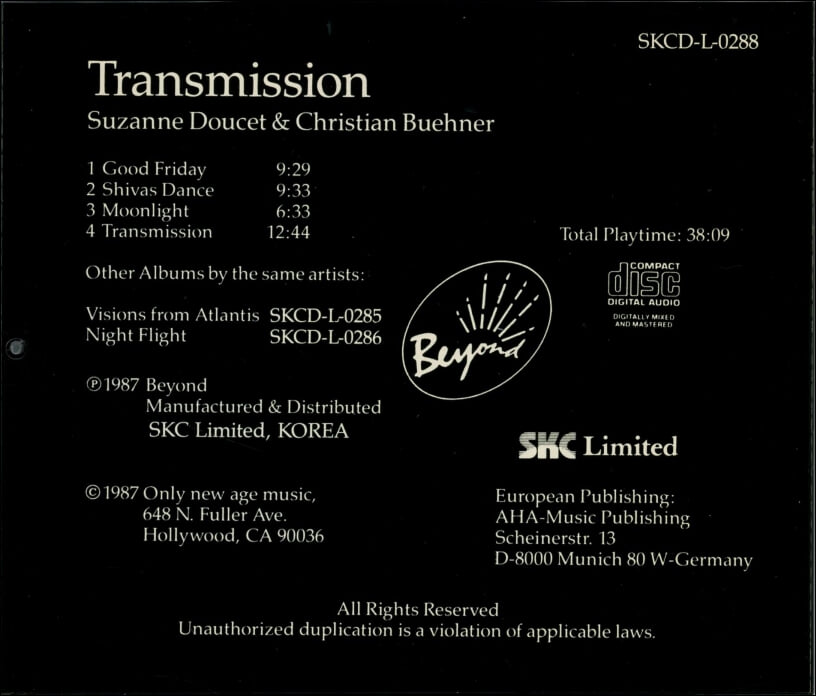 Transmission  - 수잔 두셋 (Suzanne Doucet), 크리스찬 Christian Buehner