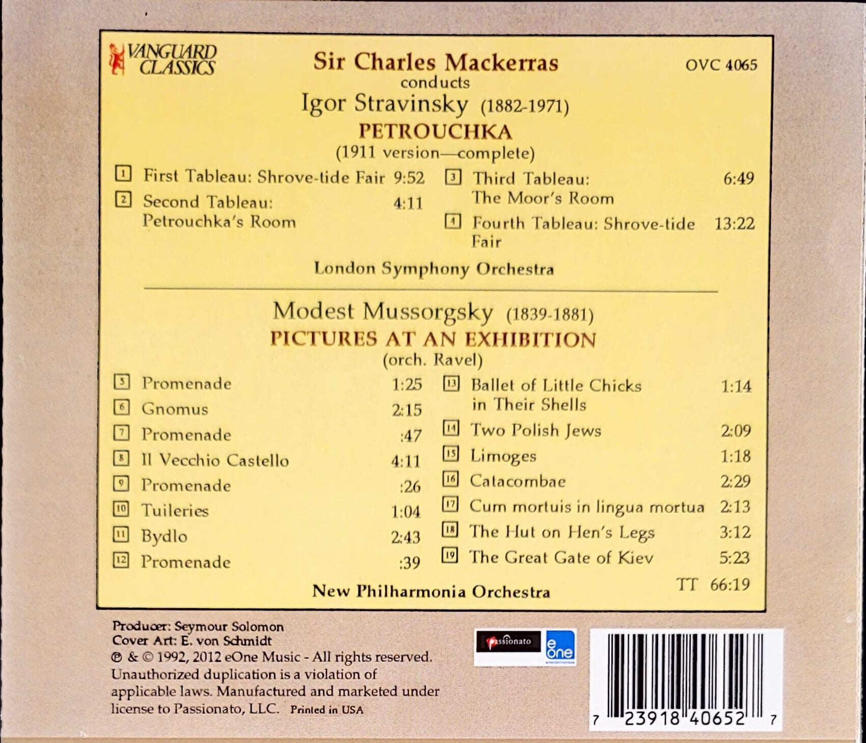 Mussorgsky Pictures at an Exhibition, Stravinsky Petrouchka, 무소르그스키 전람회의 그림, 스트라빈스키 페트루슈카