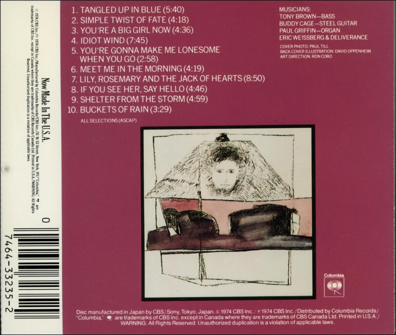 밥 딜런 (Bob Dylan) - Blood On The Track (US발매)