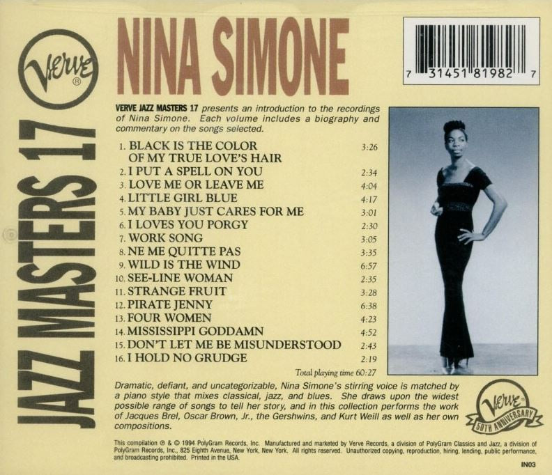 니나 시몬 - Nina Simone - Verve Jazz Masters 17 [미개봉] [U.S발매]