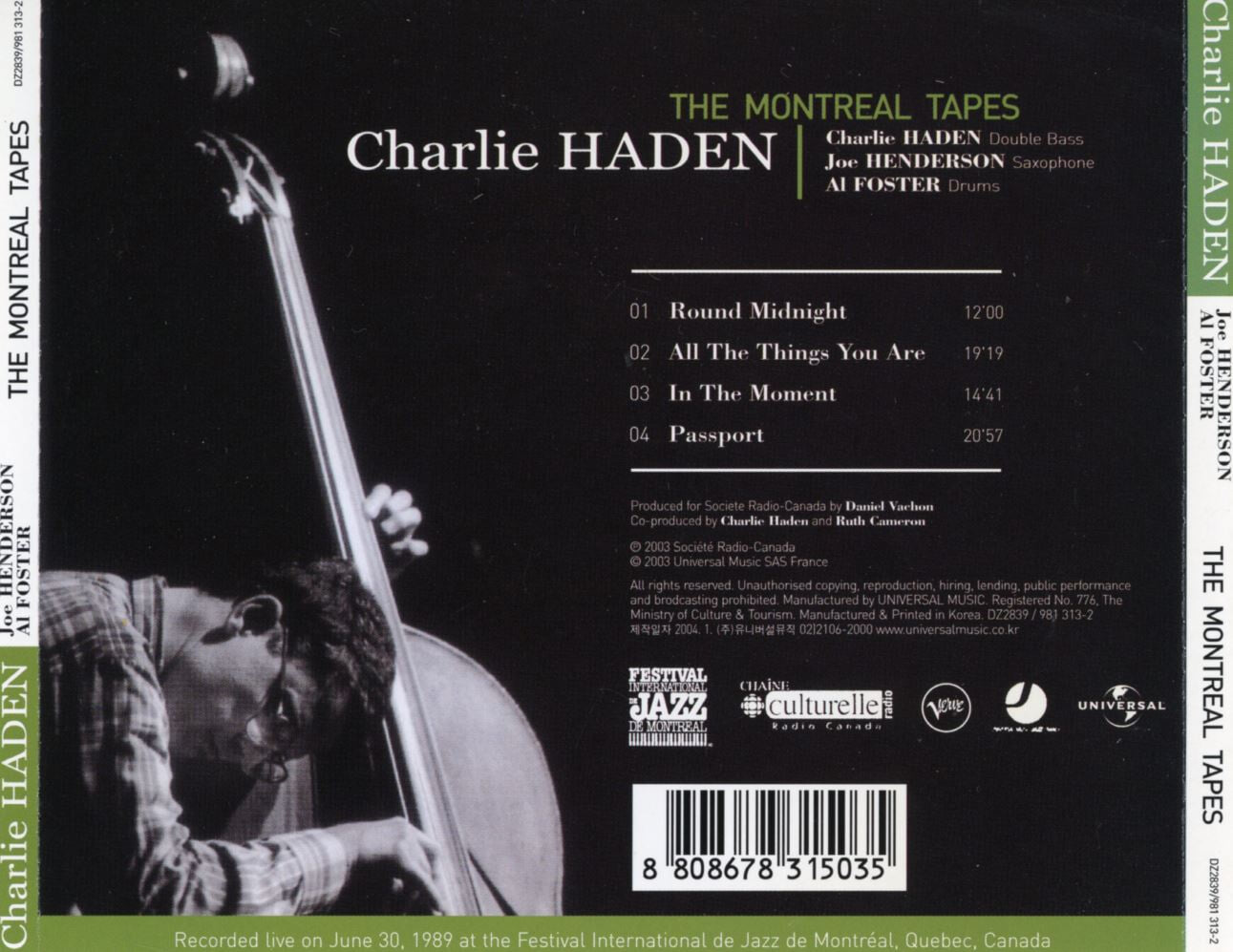 찰리 헤이든 - Charlie Haden - The Montreal Tapes Tribute To Joe Henderson