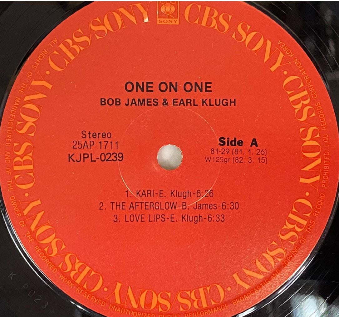 [LP] 밥 제임스,얼 클루 - Bob James,Earl Klugh - One On One LP [CBS-라이센스반]