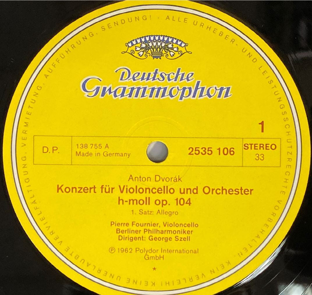 [LP] 피에르 푸르니에,조지 셀 - Dvorak Konzert Fur Violoncello Und Orchester H-moll Op.104 [독일반]