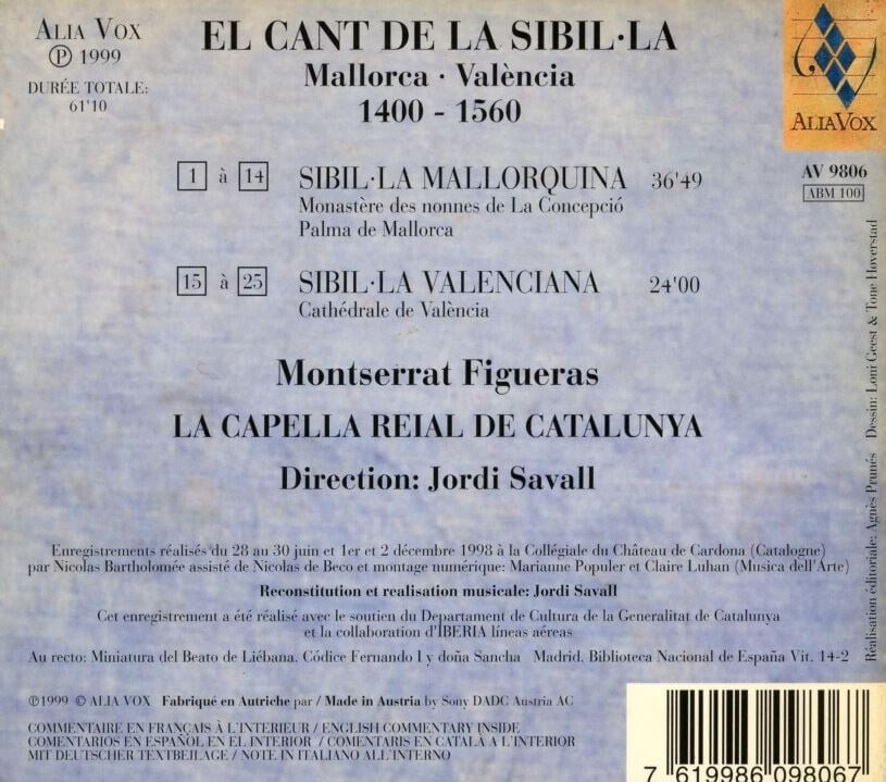 조르디 사발 - Jordi Savall - El Cant De La Sibil La [디지팩] [E.U발매]