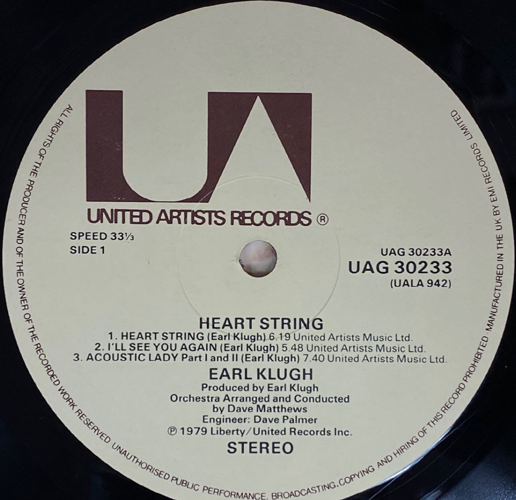 [LP] 얼 클루 - Earl Klugh - Heart String LP [U.K반]