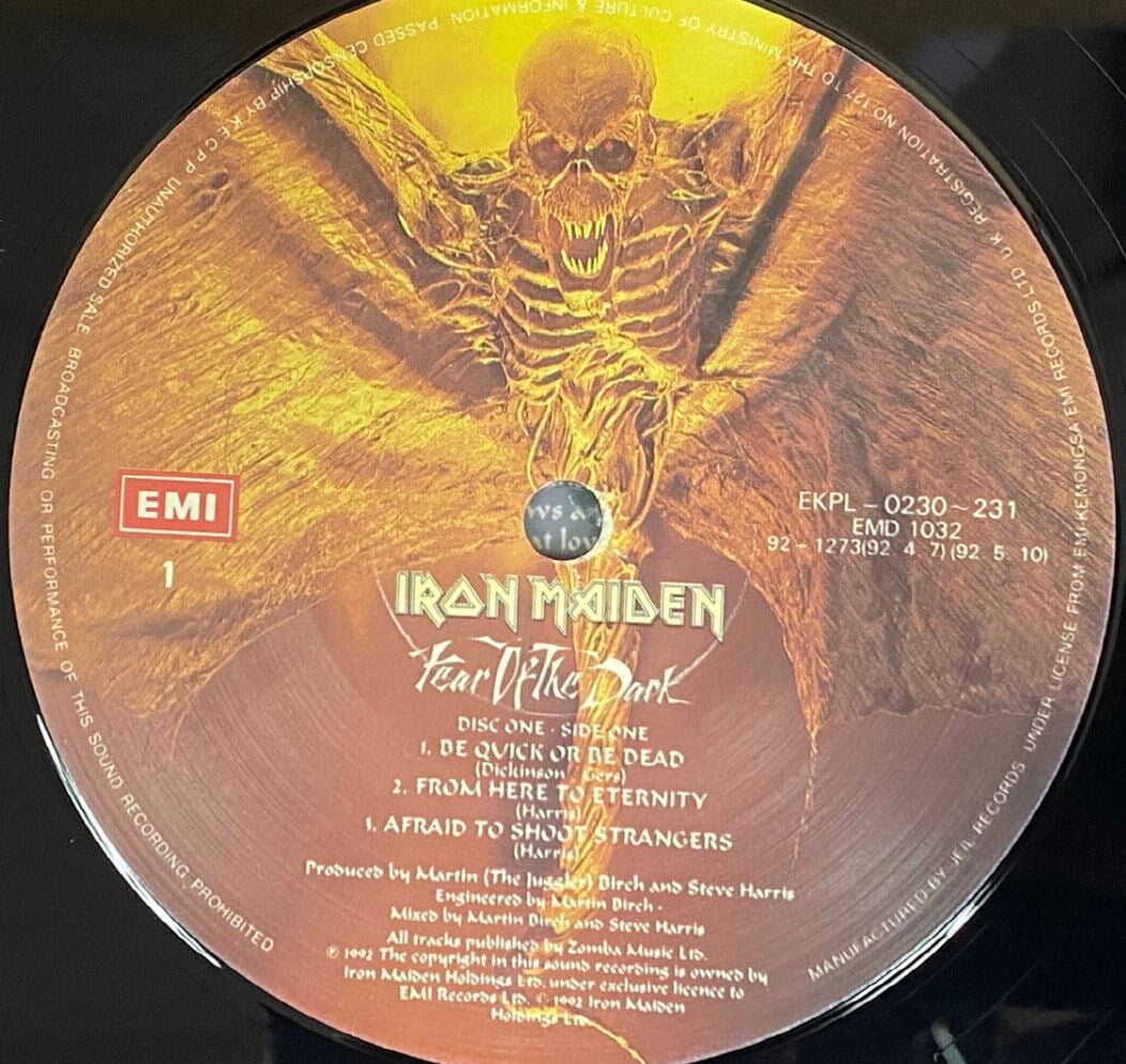 [LP] 아이언 메이든 - Iron Maiden - Fear Of The Dark 2Lps [EMI계몽사-라이센스반]