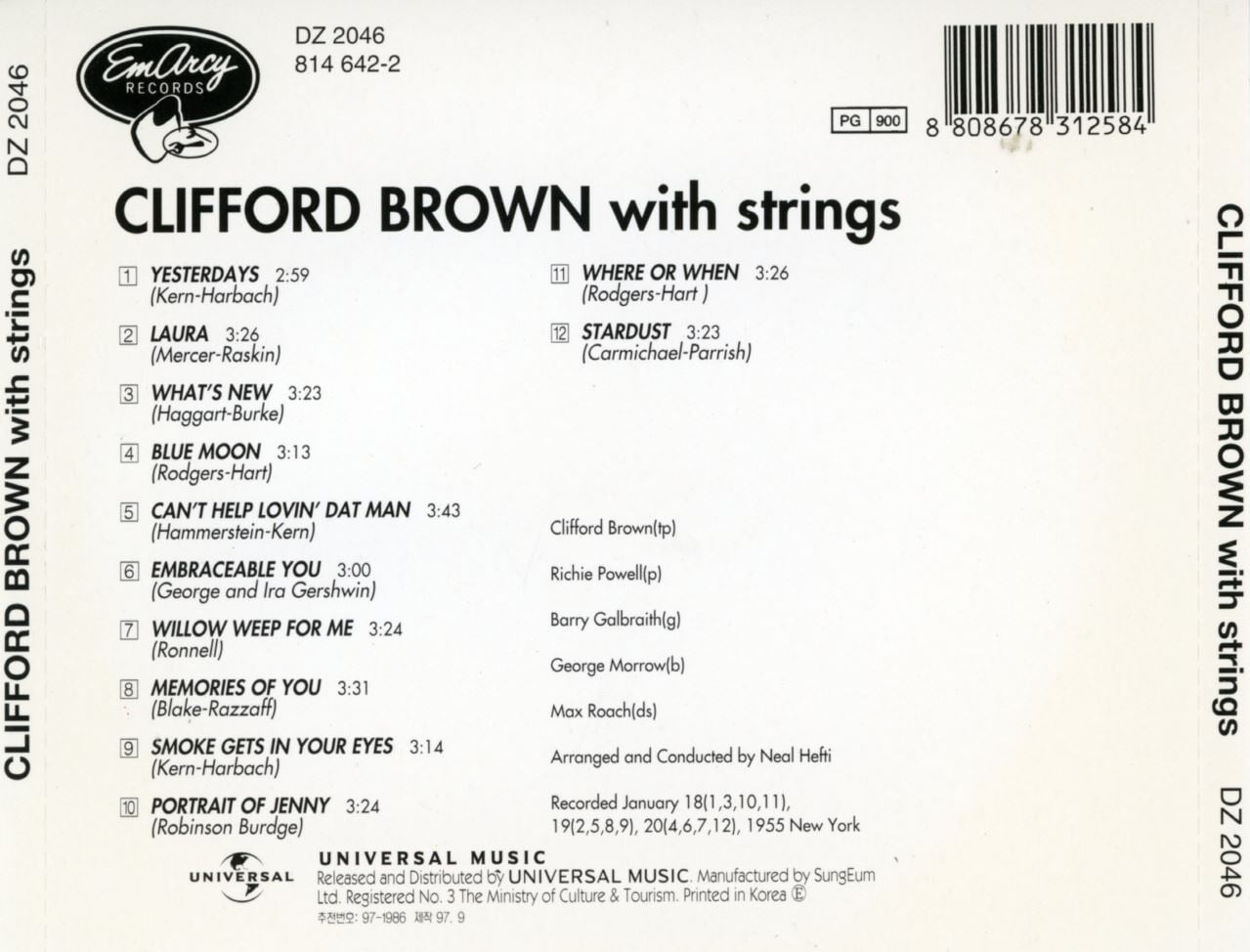 클리포드 브라운 - Clifford Brown - Clifford Brown With Strings