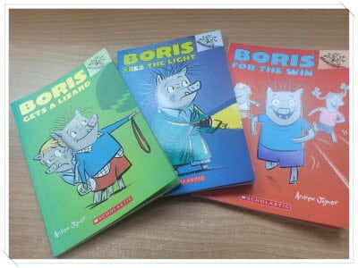 앤드루 조이너의 Boris 2~4.3권 세트(4권중 1권 없음 3권).2 Boris Gets a Lizard.3 Boris for the Win.출판사 Scholastic.