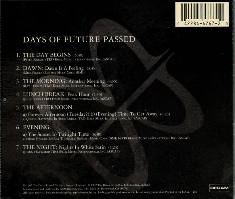 무디 블루스 (The Moody Blues) - Days Of Future Passed(US발매)