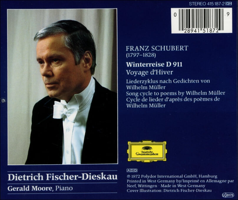 Schubert : 겨울 나그네 (Winterreise) - 피셔 디스카우 (Dietrich Fischer-Dieskau) (독일발매)