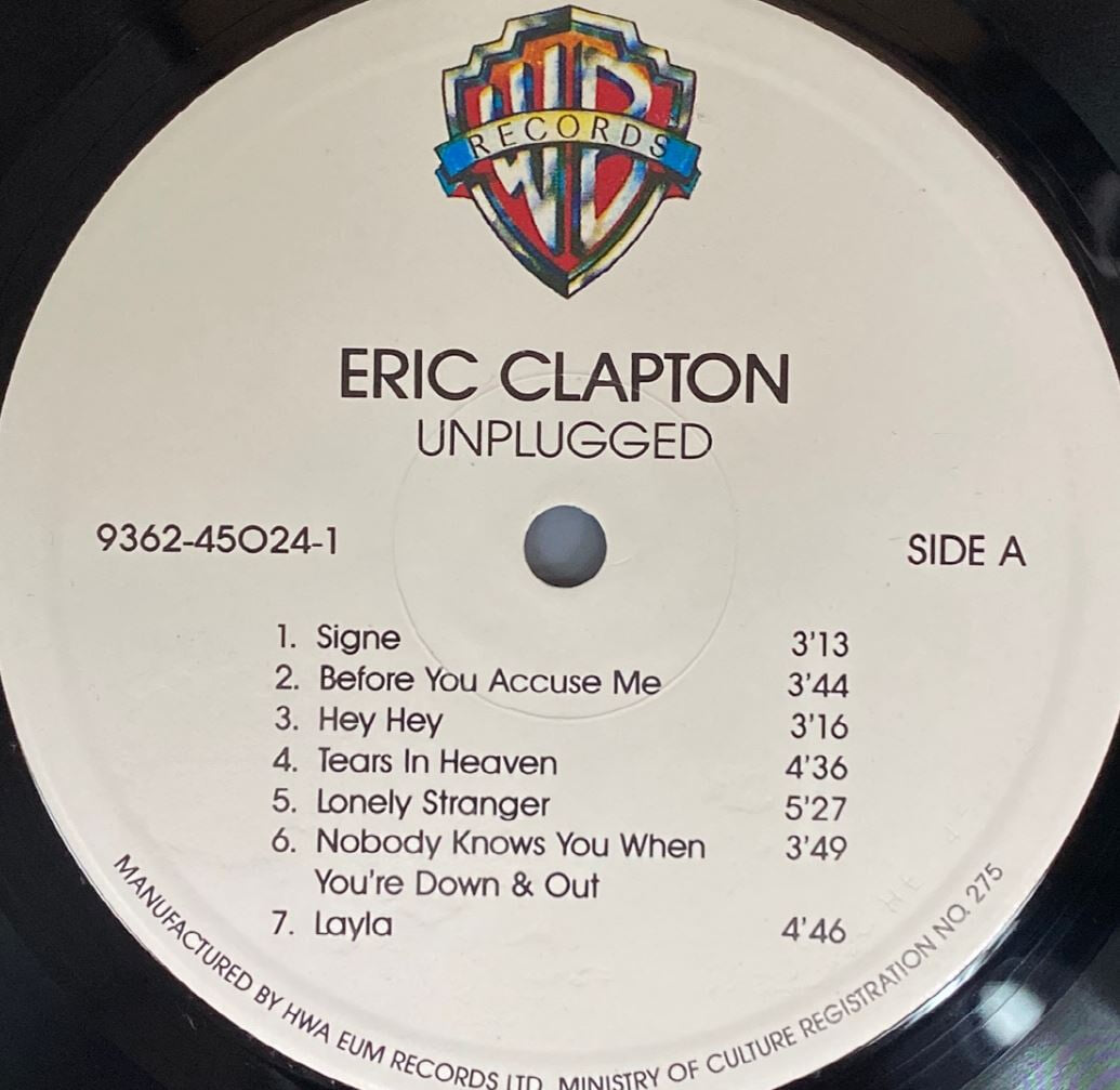 [LP] 에릭 클랩튼 - Eric Clapton - Unplugged LP [Warner-라이센스반]