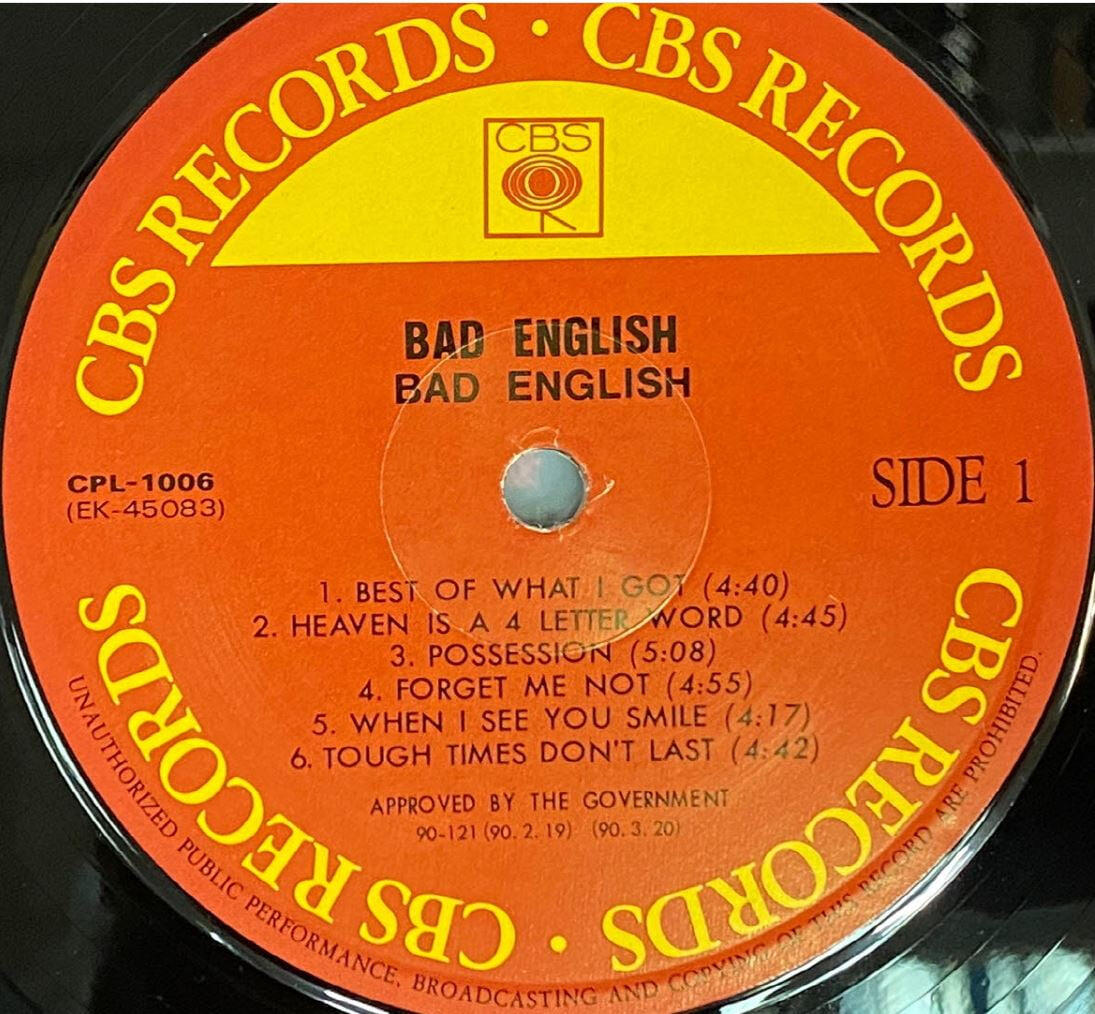 [LP] 배드 잉글리쉬 - Bad English ?- Bad English (Best Of What I Got) LP [CBS-라이센스반]