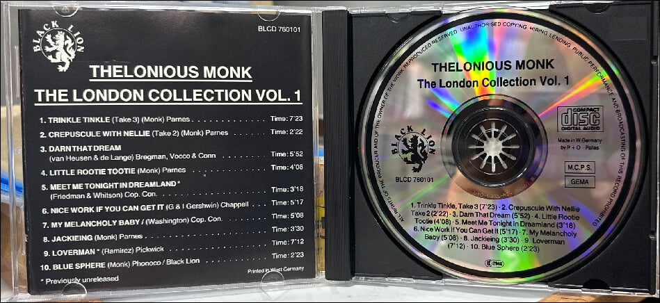 텔로니어스 몽크 (Thelonious Monk) - The London Collection: Volume One(독일발매)