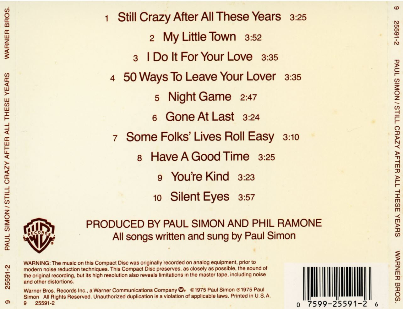 폴 사이먼 - Paul Simon - Still Crazy After All These Years [U.S발매]